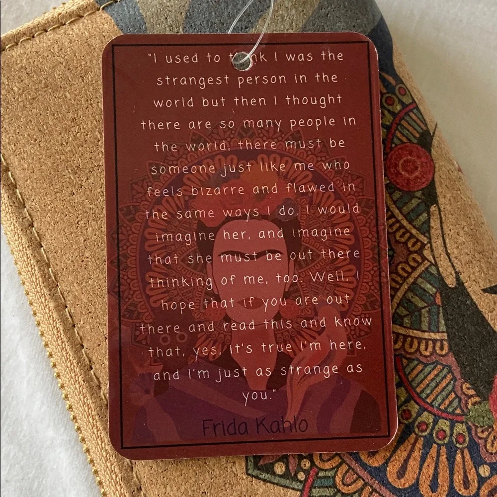 Frida Kahlo Cork Wristlet Wallet Brand New With Tags